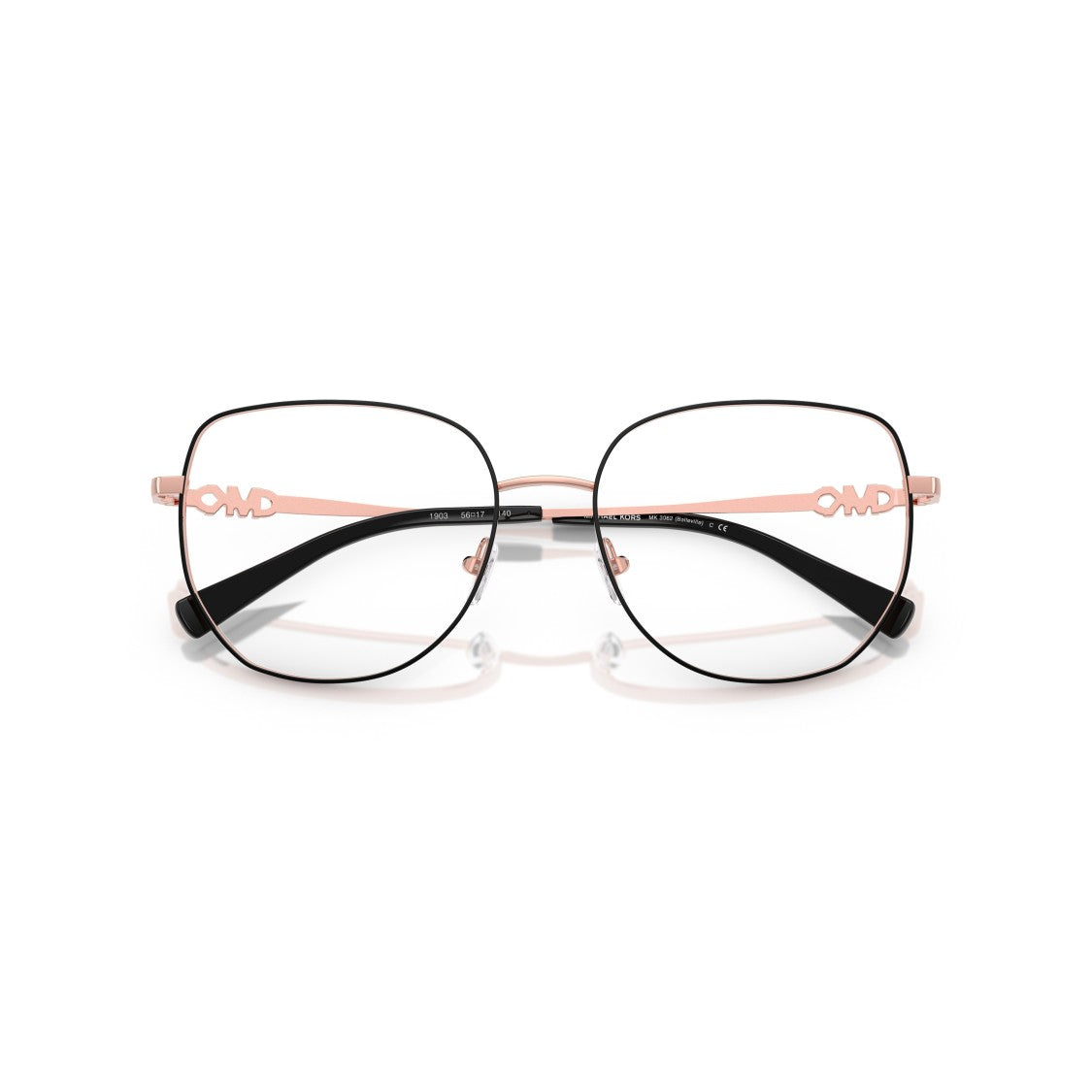 Michael Kors 0Mk3062 Rose Gold Metal Frame Sunglasses With Intertwined Temples