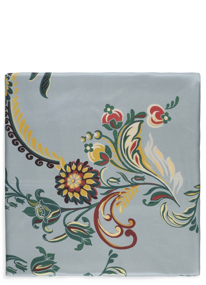Etro Light Blue Silk Foulard