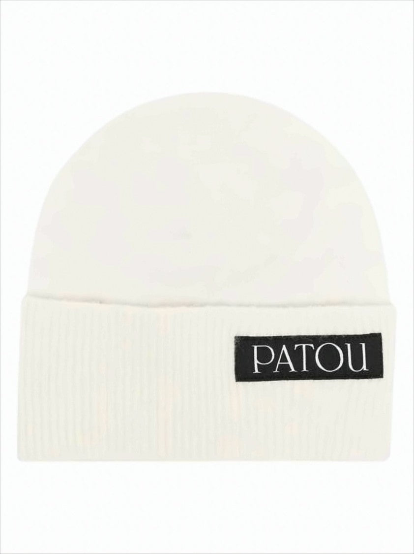 Patou Ribbed Knit Beanie With Cuffed Design