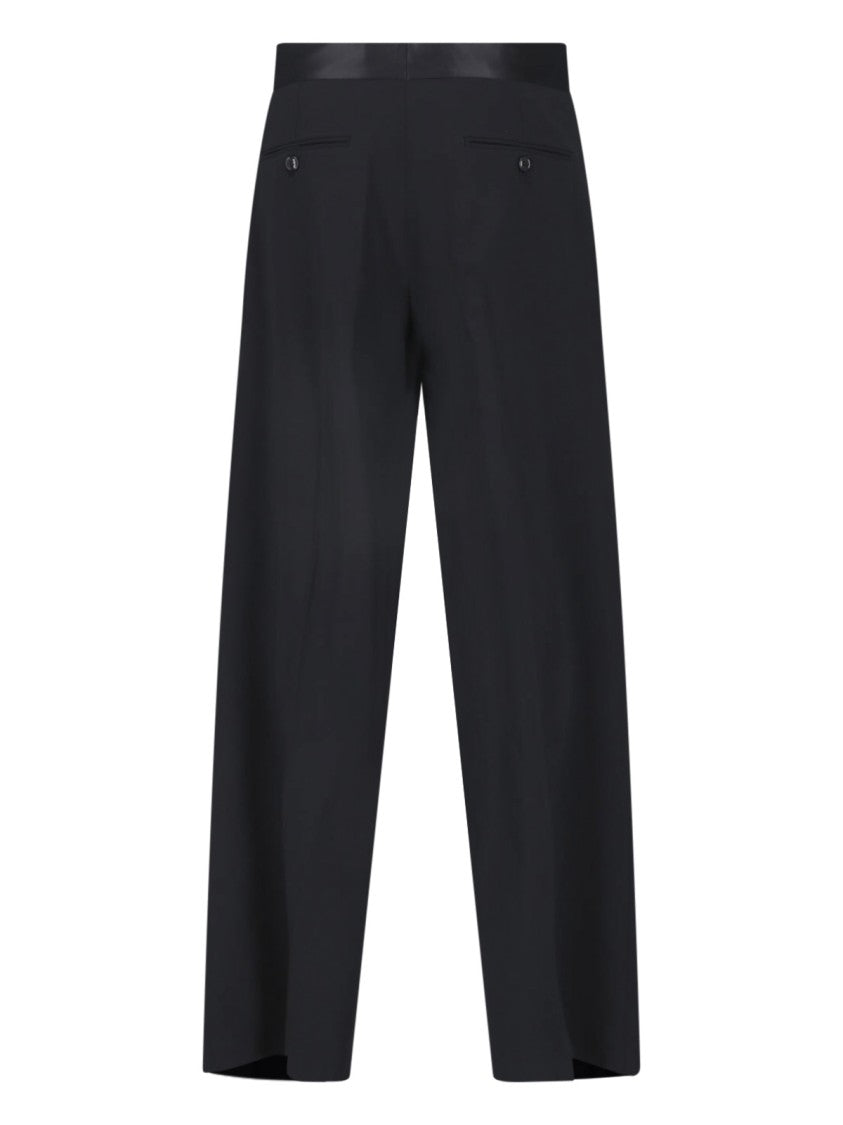 Giorgio Armani Black Virgin Wool High-Rise Formal Pants