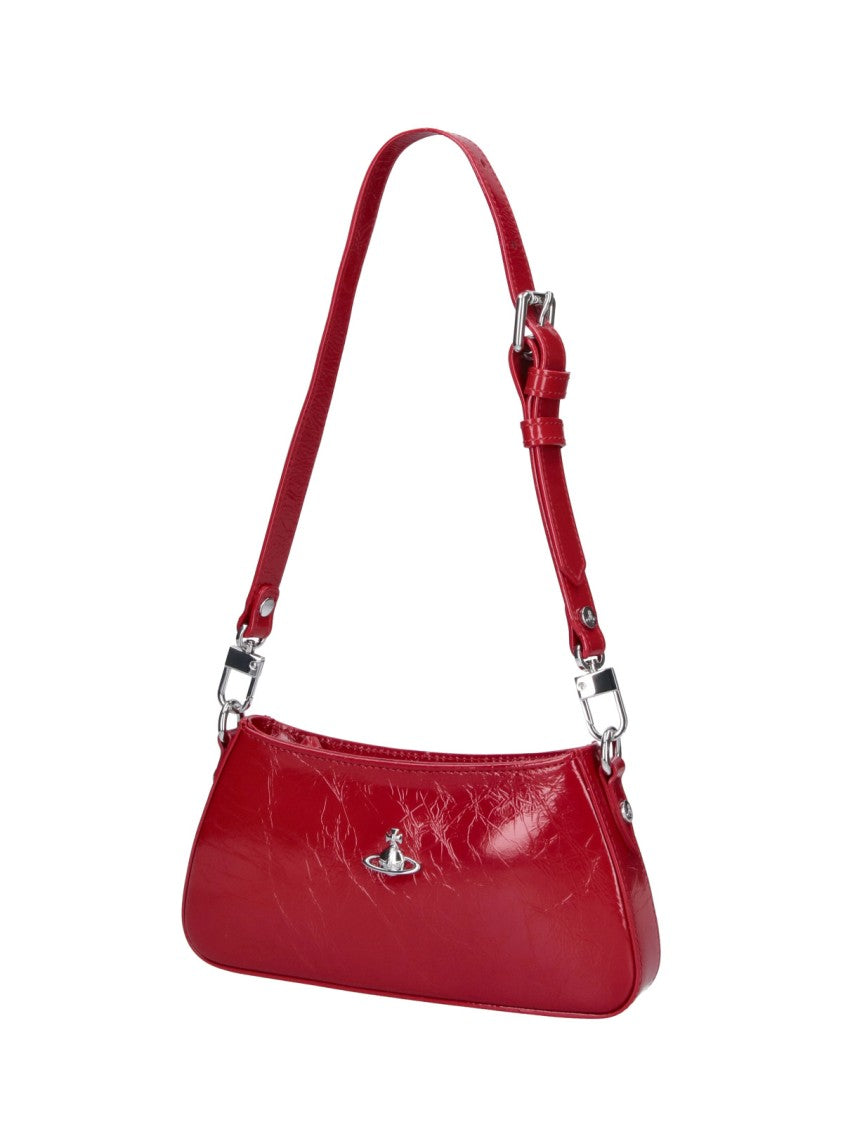 Vivienne Westwood Red Calf Leather Zip Shoulder Bag