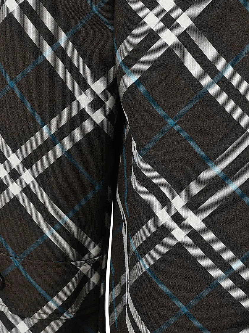 Burberry Classic Plaid Coat With Structured Silhouette