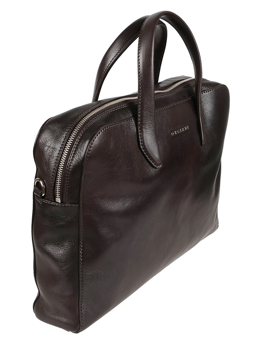 Orciani Lagoon Sleek Rectangular Calf Leather Briefcase
