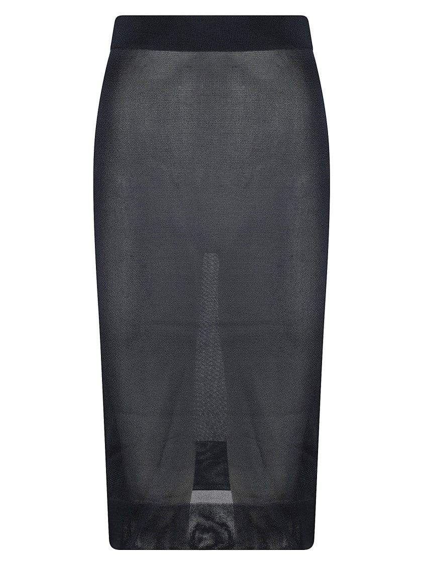 Saint Laurent Fitted Black Skirt With High Waistband