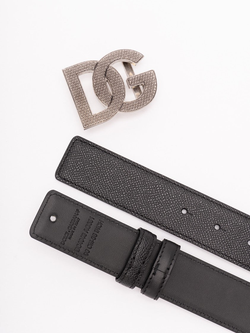 Dolce & Gabbana Calf Leather Belt With Polished Finish
