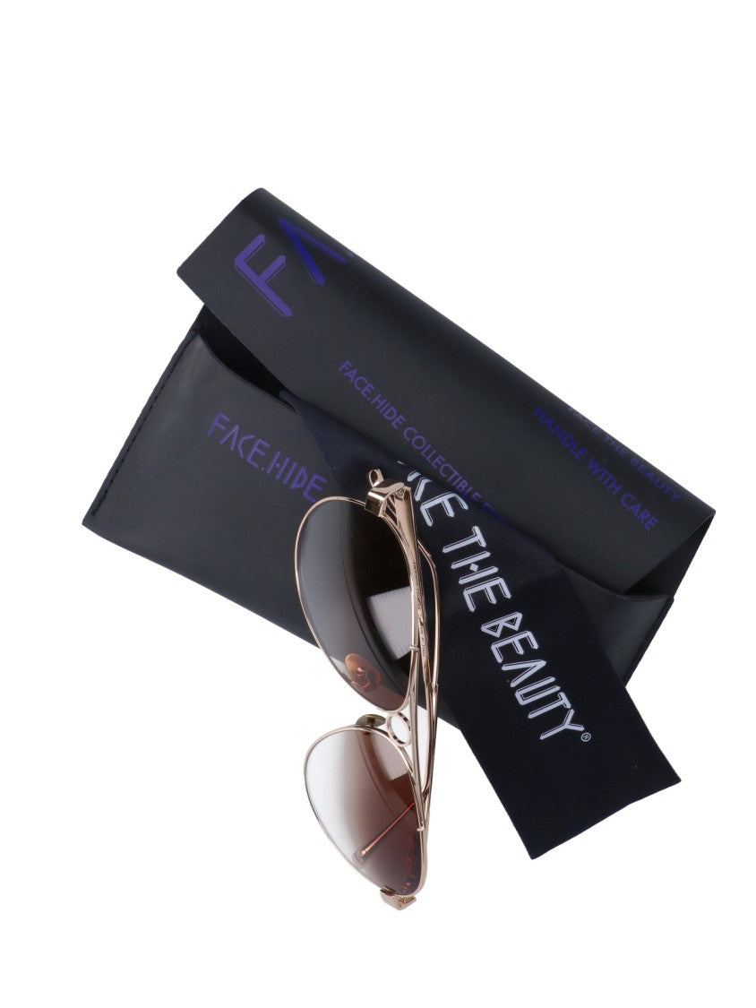 Facehide Teardrop Design Aviator Sunglasses With Gradient Lenses
