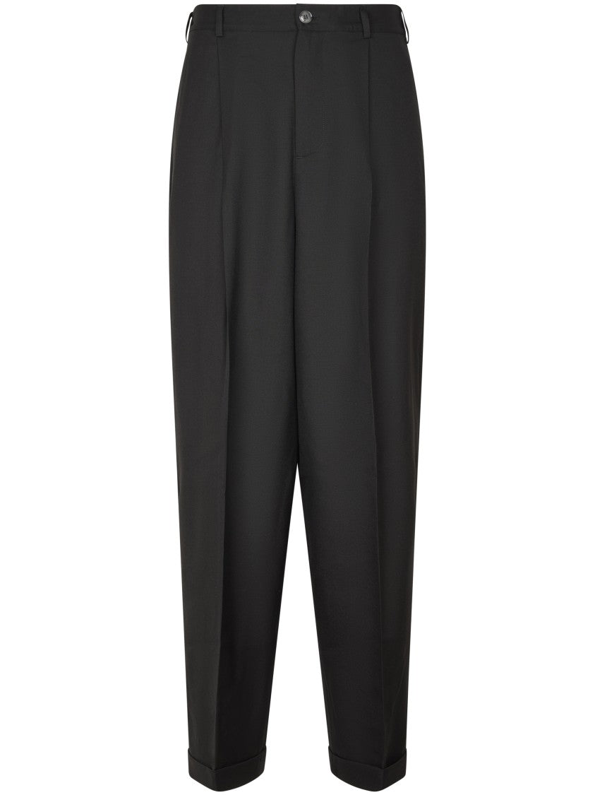 Marni Relaxed Fit Black Trousers With Tapered Leg
