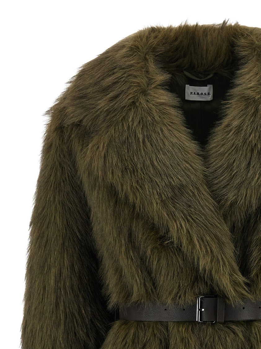 P.A.R.O.S.H. Portal Faux Fur Coat
