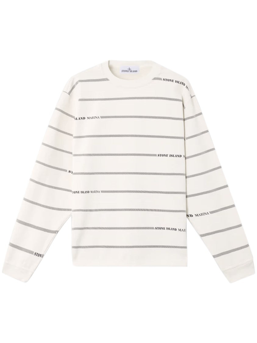 Stone Island Horizontal Striped Crew Neck Sweater