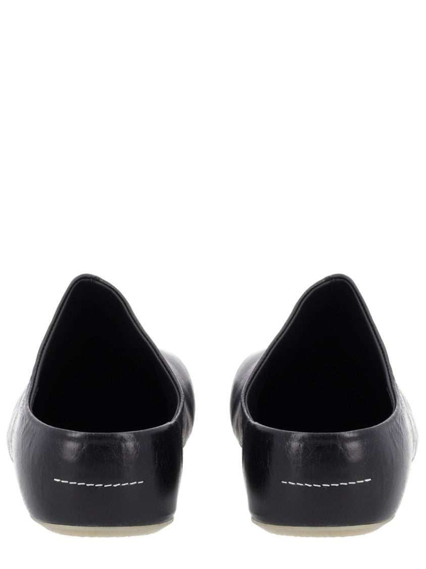 Mm6 By Maison Margiela Black Anatomical Low Heel Leather Loafers