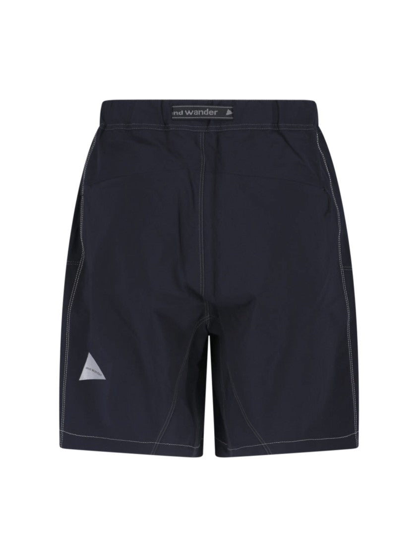 And Wander Black Light Hike Integrated Belt Shorts