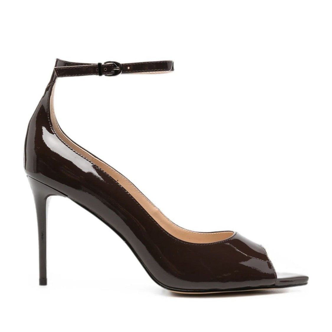 Sergio Moretti Brown High Stiletto Patent Leather Dress Sandals