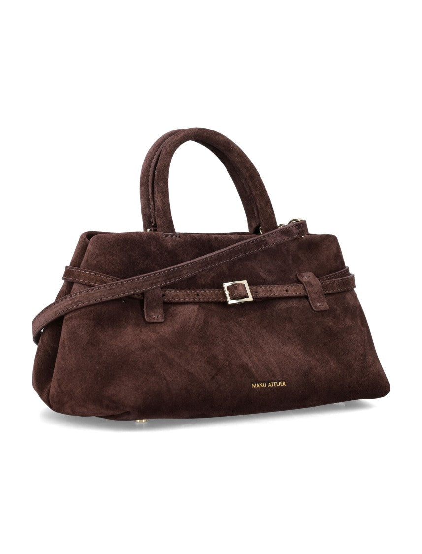 Manu Atelier Le Cambon 25 Structured Suede Handbag