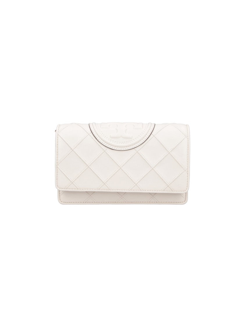 Tory Burch Cream Fleming Quilted Leather Wallet