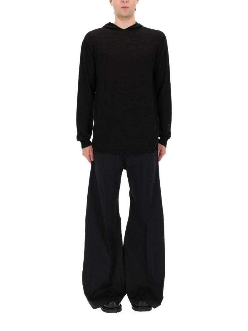 Rick Owens Neutrals Lightweight Ribbed Cuffs New Wool Shirt