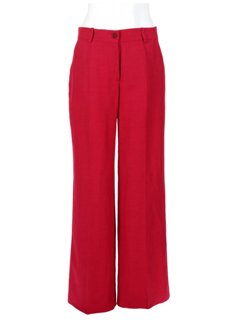 P.A.R.O.S.H. Red High Waist Wide-Leg Pants
