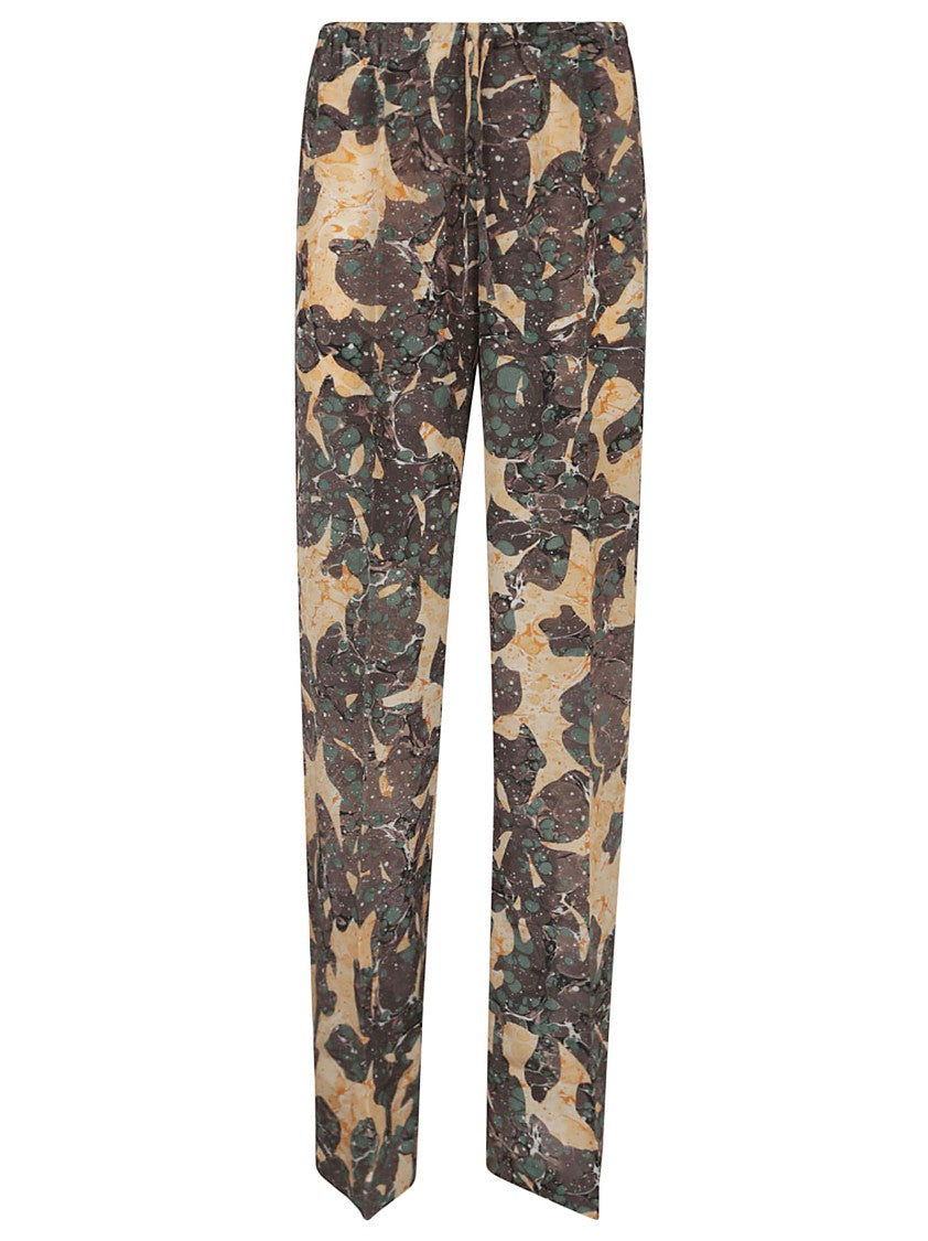 Dries Van Noten Relaxed Fit Leaf Print Pants