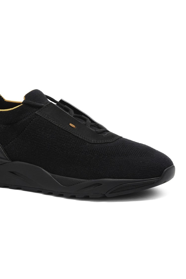 Santoni Stretch Fabric Slip-On Sneakers