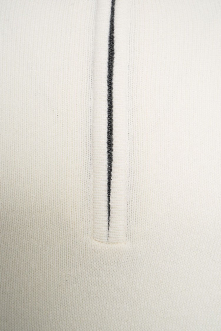 C.P. Company Half-Zip Sweater With Ribbed Details And Logo Pocket