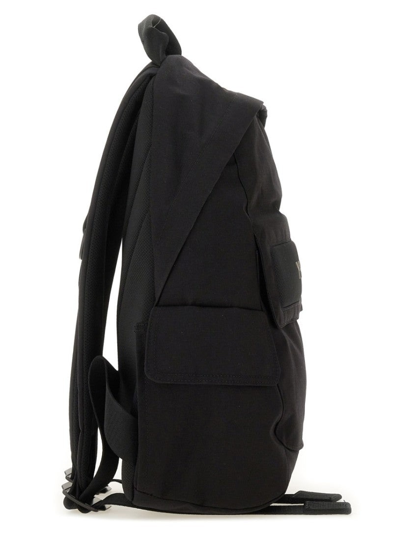 Y-3 Black Nylon Rounded Minimalist Backpack