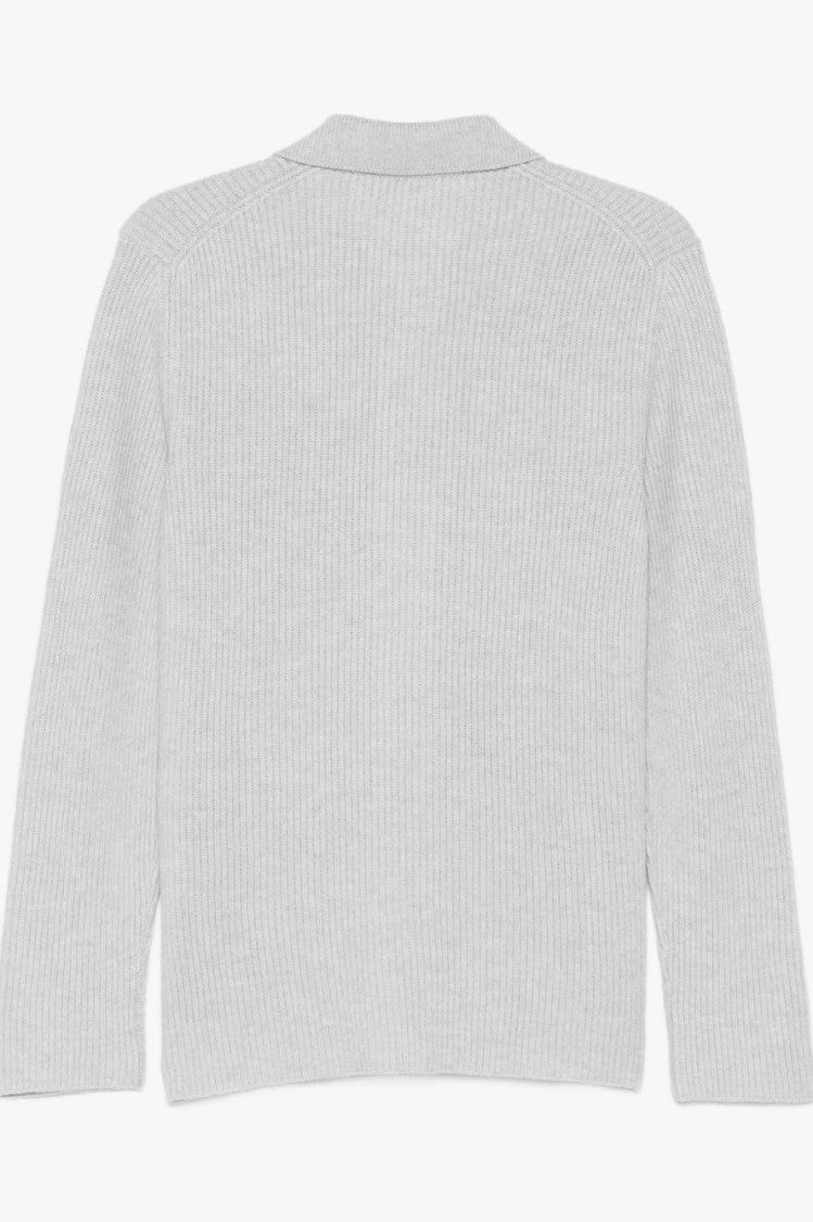 Paolo Fiorillo Capri Light Grey Ribbed Knit Cardigan Shirt