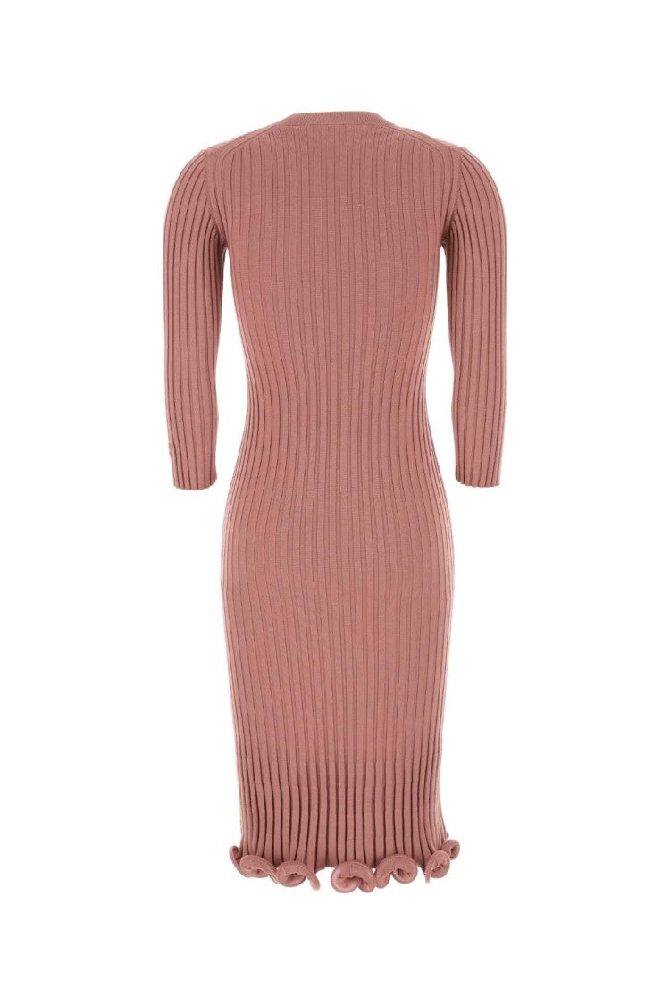 Fendi Dark Stretch Wool Blend Dress