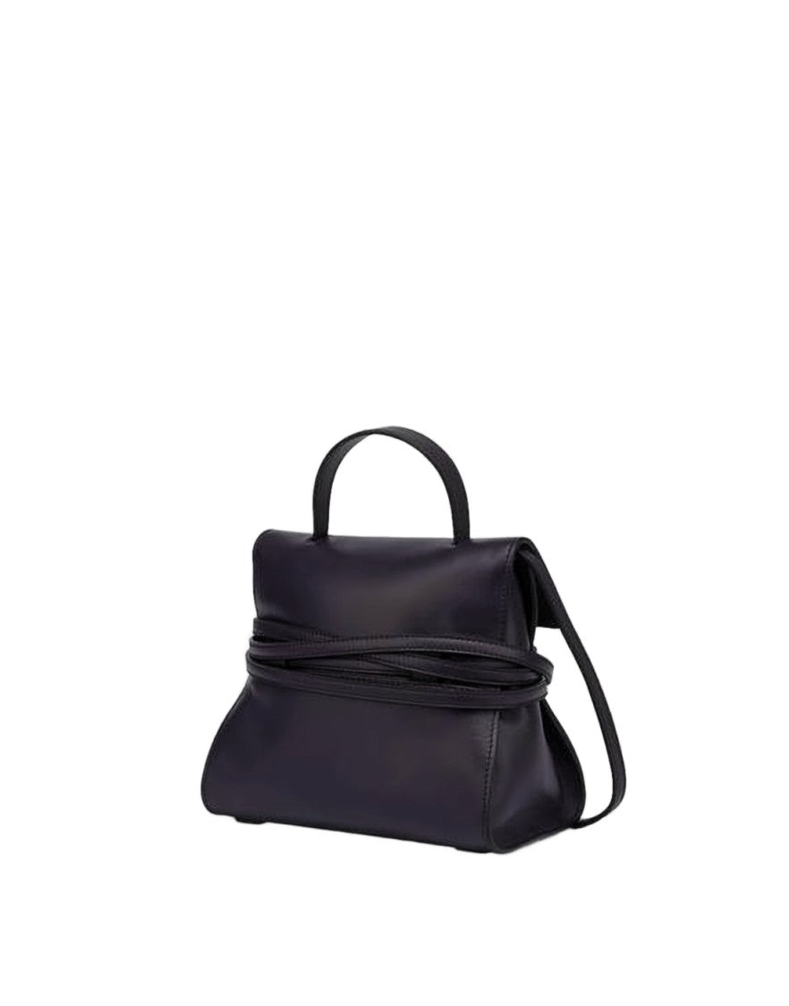 Moschino Structured Black Lambskin Tote Bag