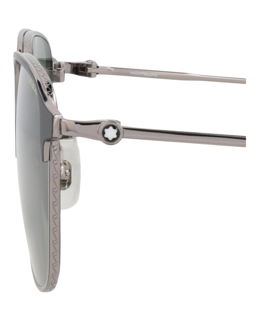 Montblanc Square-Frame Metal Sunglasses