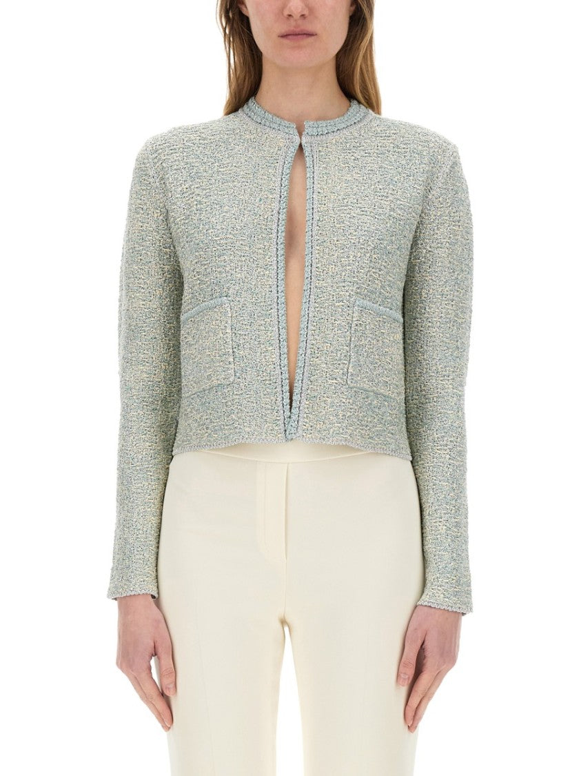 Fabiana Filippi Cropped Textured Tweed Cardigan