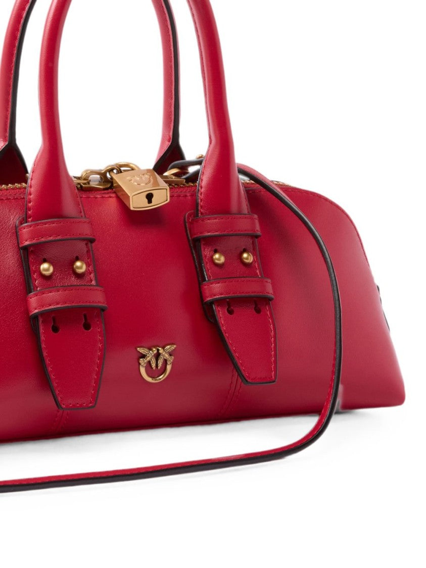 Pinko Red Elongated Gold Hardware Handbag
