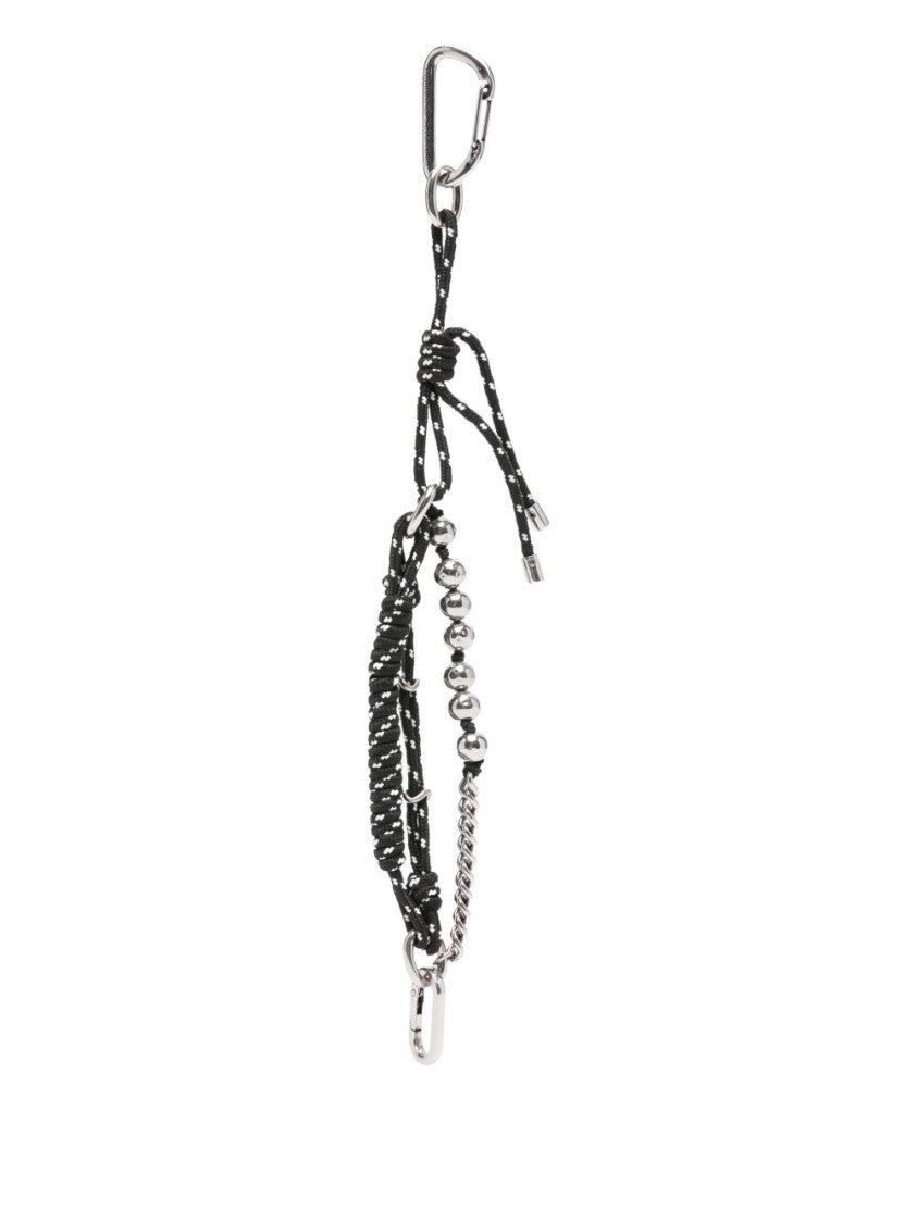 Ermanno Scervino Refined Black Key Holder With Silver Accents