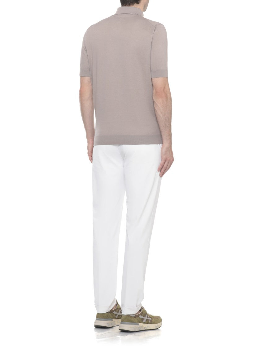 Lardini Ribbed Trims Cotton Polo Shirt