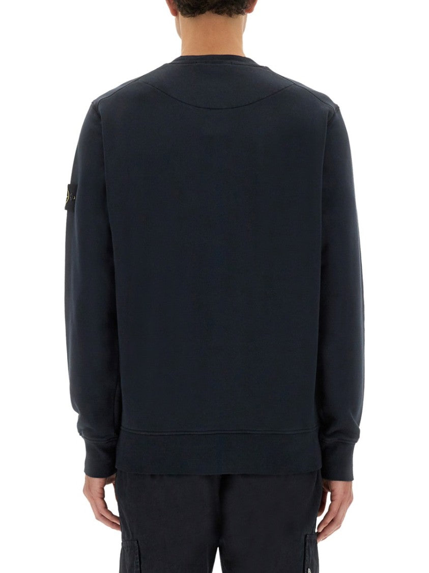 Stone Island Regular Fit Black Cotton Sweatshirt
