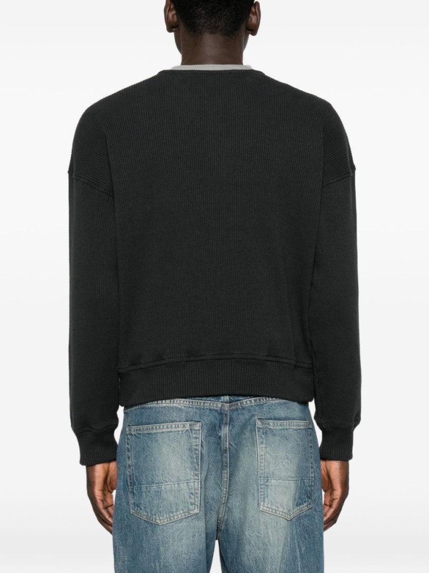 Our Legacy Black Ribbed Button-Placket Sweater