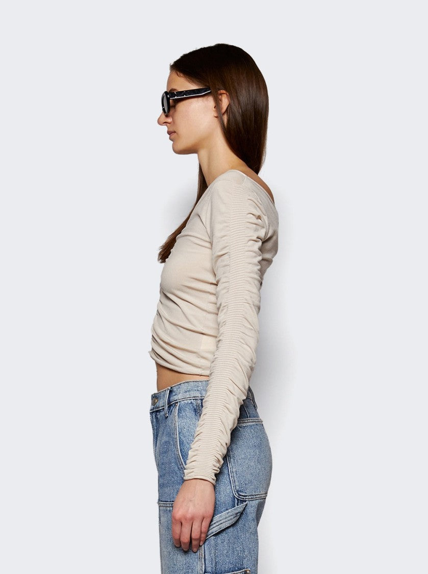 Alexander Wang V Neck Ruched Pullover Cement