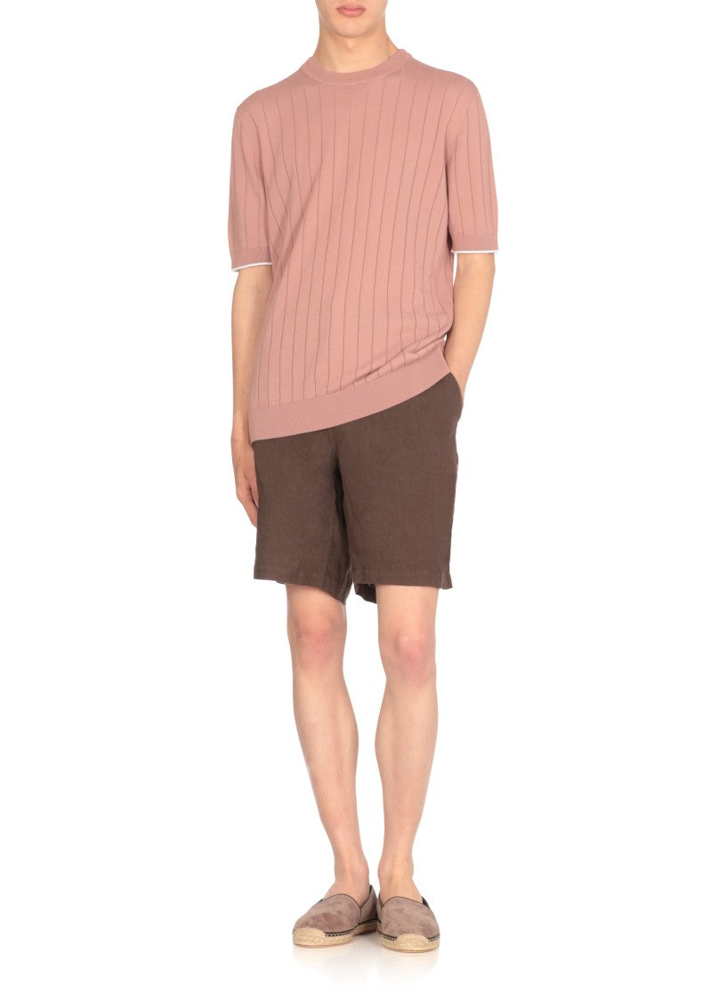 Peserico Textured Ribbed Cotton T-Shirt
