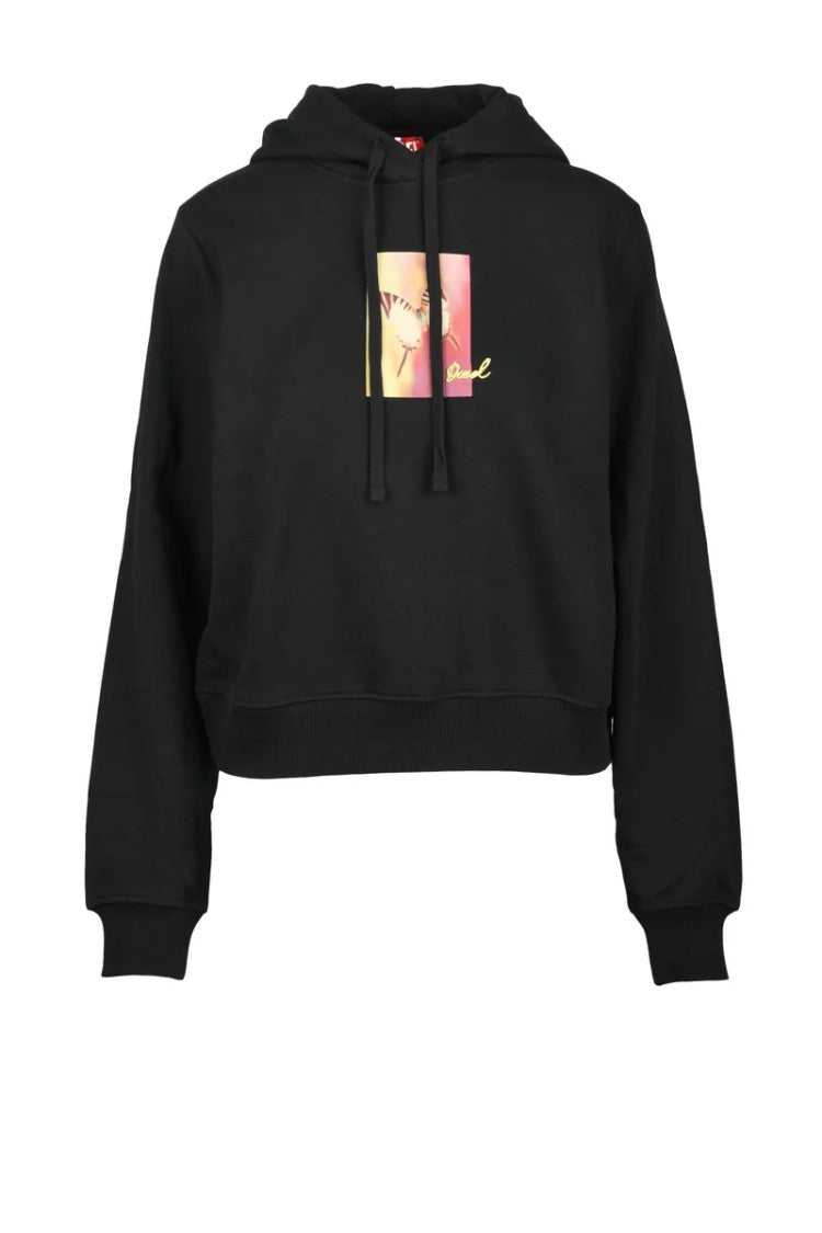 Diesel Black Cotton Women's Cropped Sweatshirt