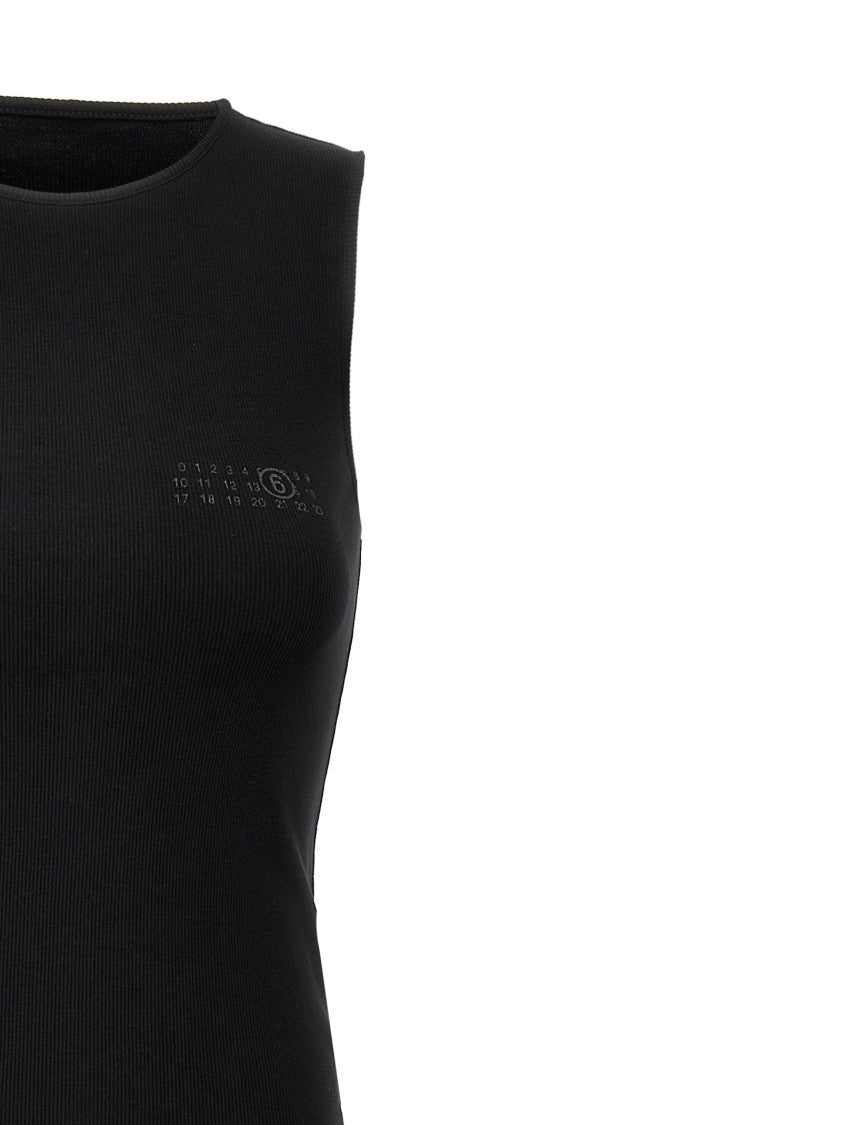 Mm6 By Maison Margiela Ribbed Cotton Jersey Draped Top