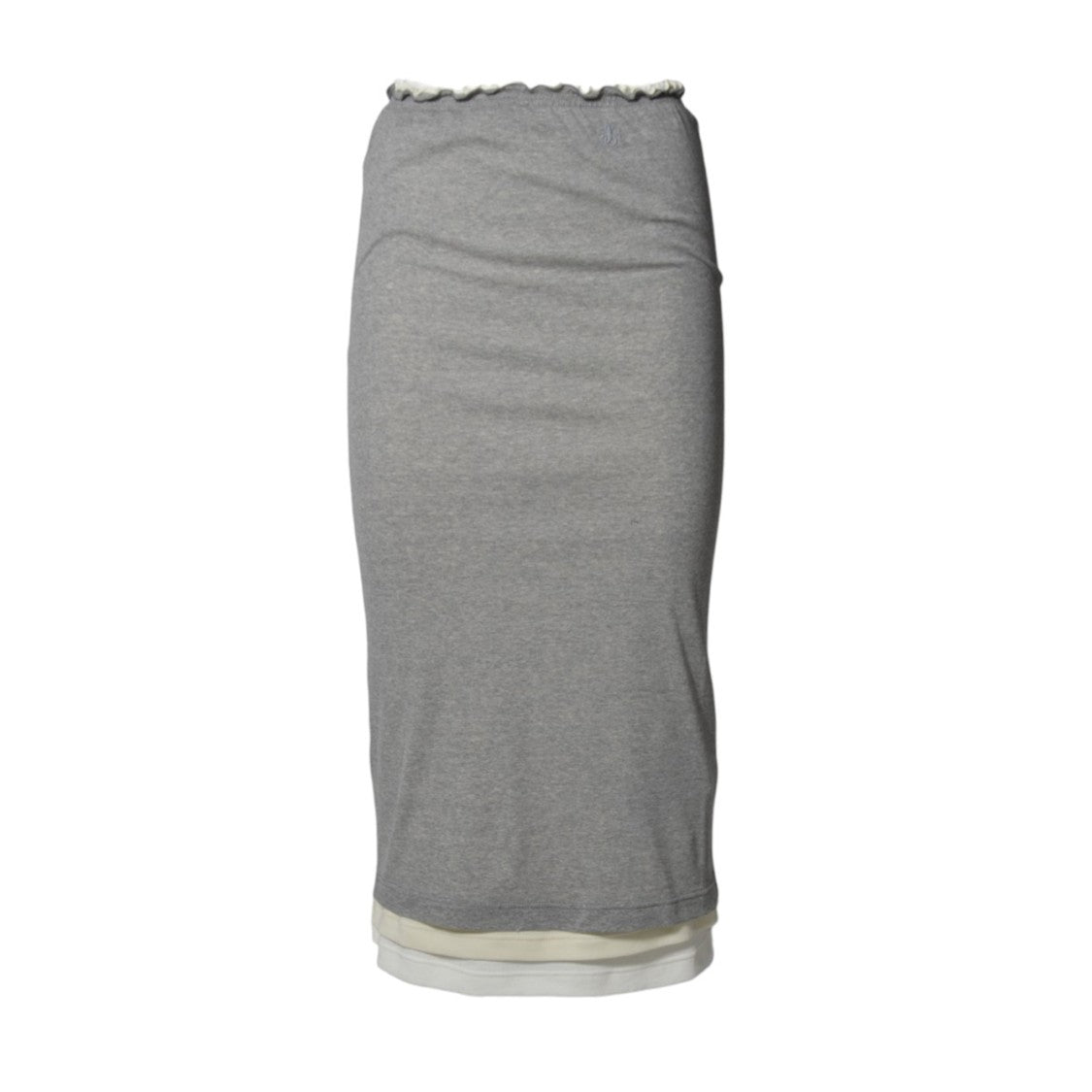 Jil Sander Three Layer Cotton Skirt Grey