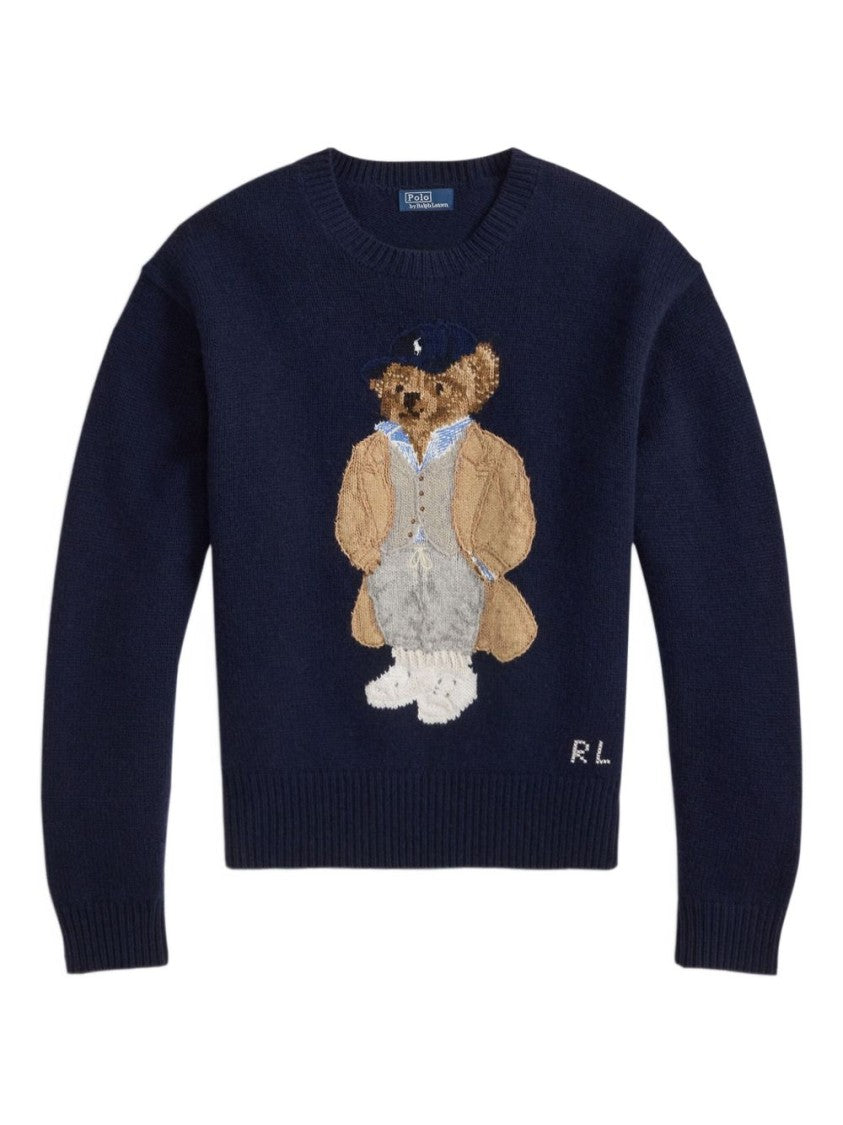 Polo Ralph Lauren Crew Neck Sweater With Embroidered Bear