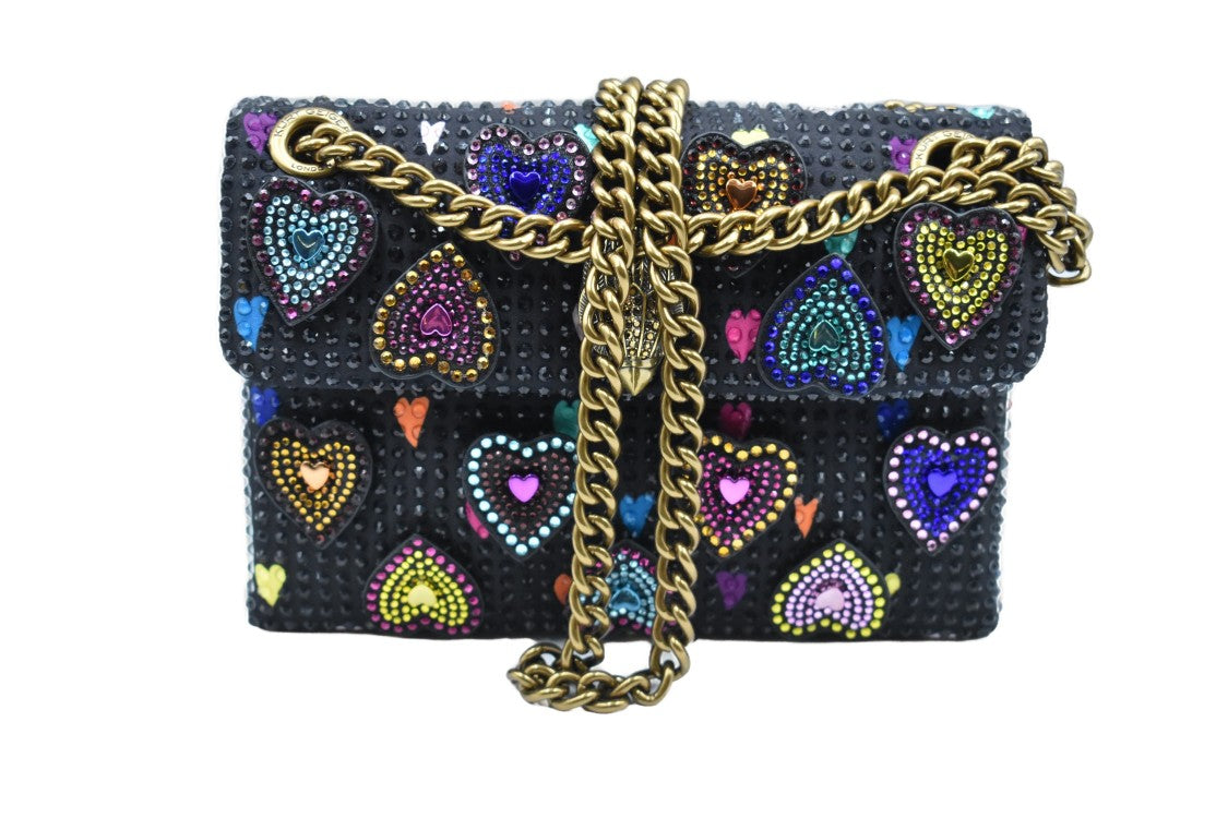 Kurt Geiger Shoulder Bag With Colorful Heart Embellishments
