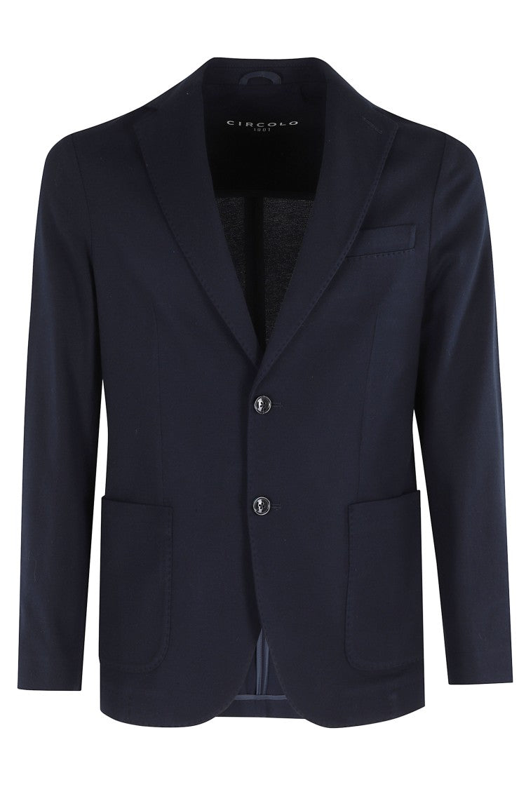Circolo 1901 Navy Premium Patch Pocket Button Cuffs Cotton-Blend Blazer
