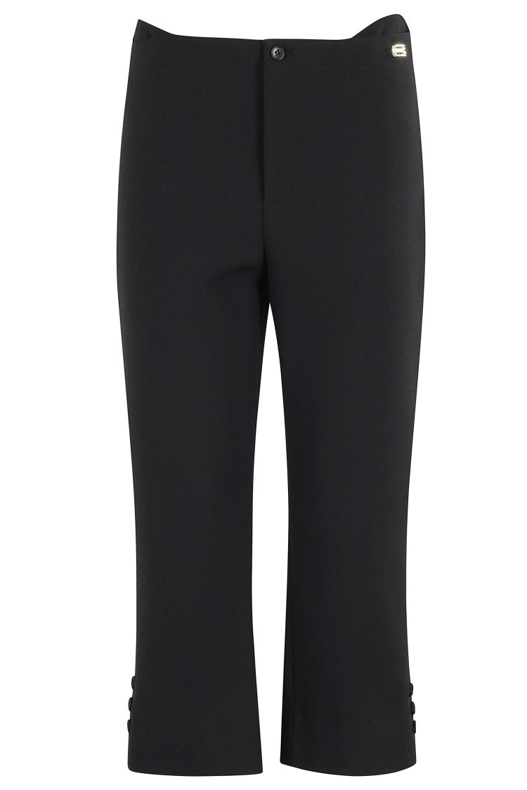 Victoria Beckham Black Tab Detail Cropped Trousers