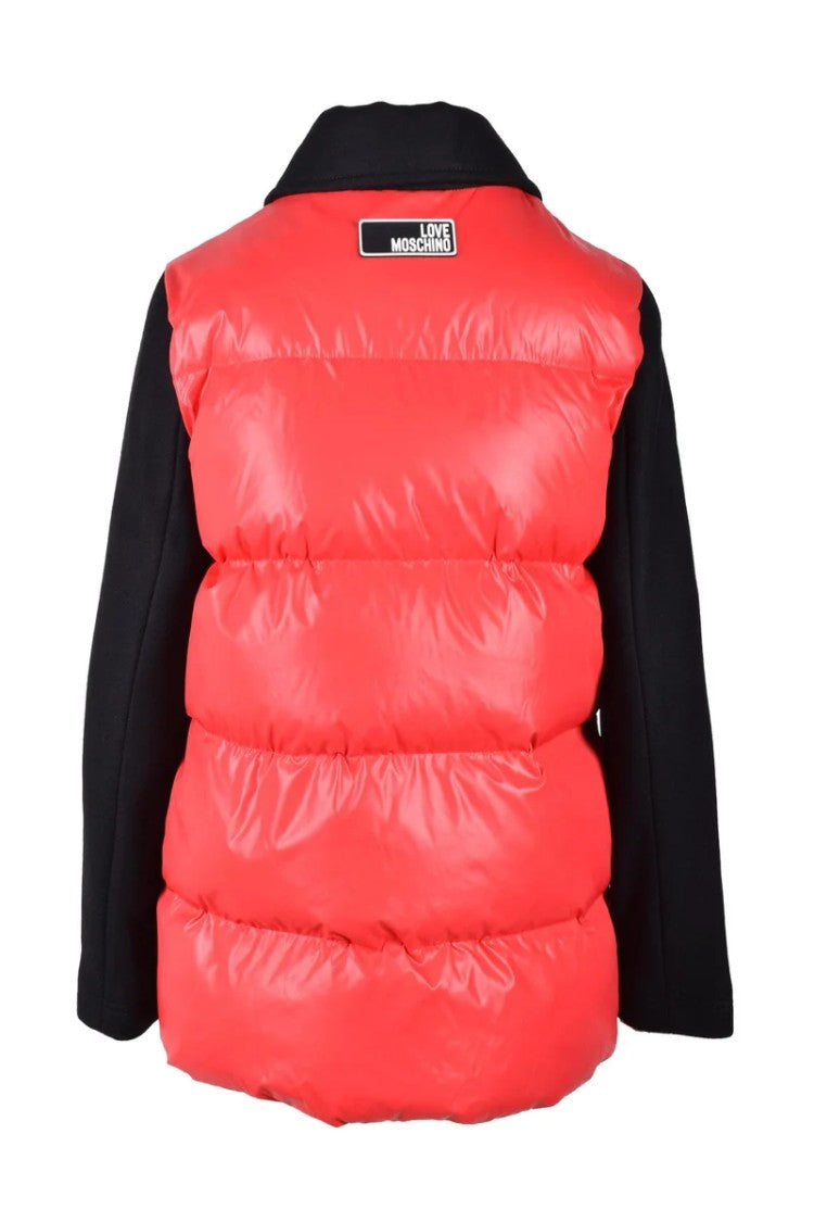 Love Moschino Parka Black/Red With Wool Sleeves