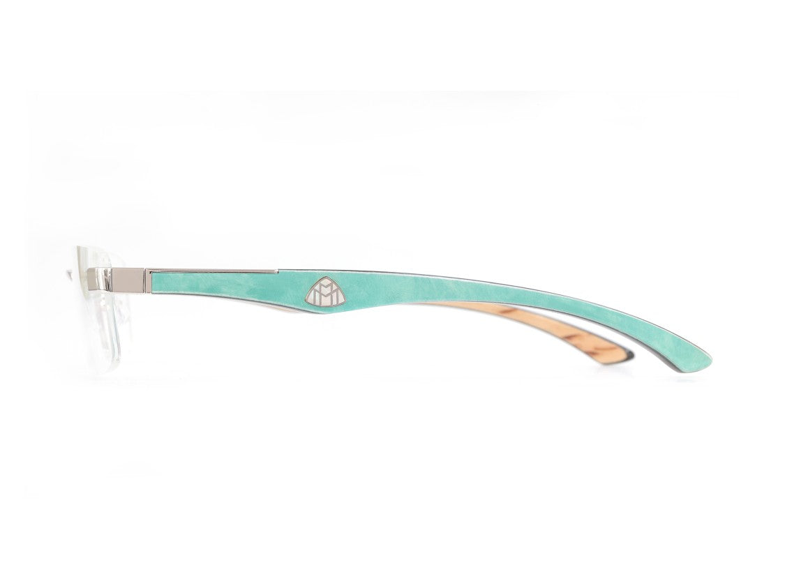 Maybach Turquoise The Artist Iii Wood Rimless Eyeglasses