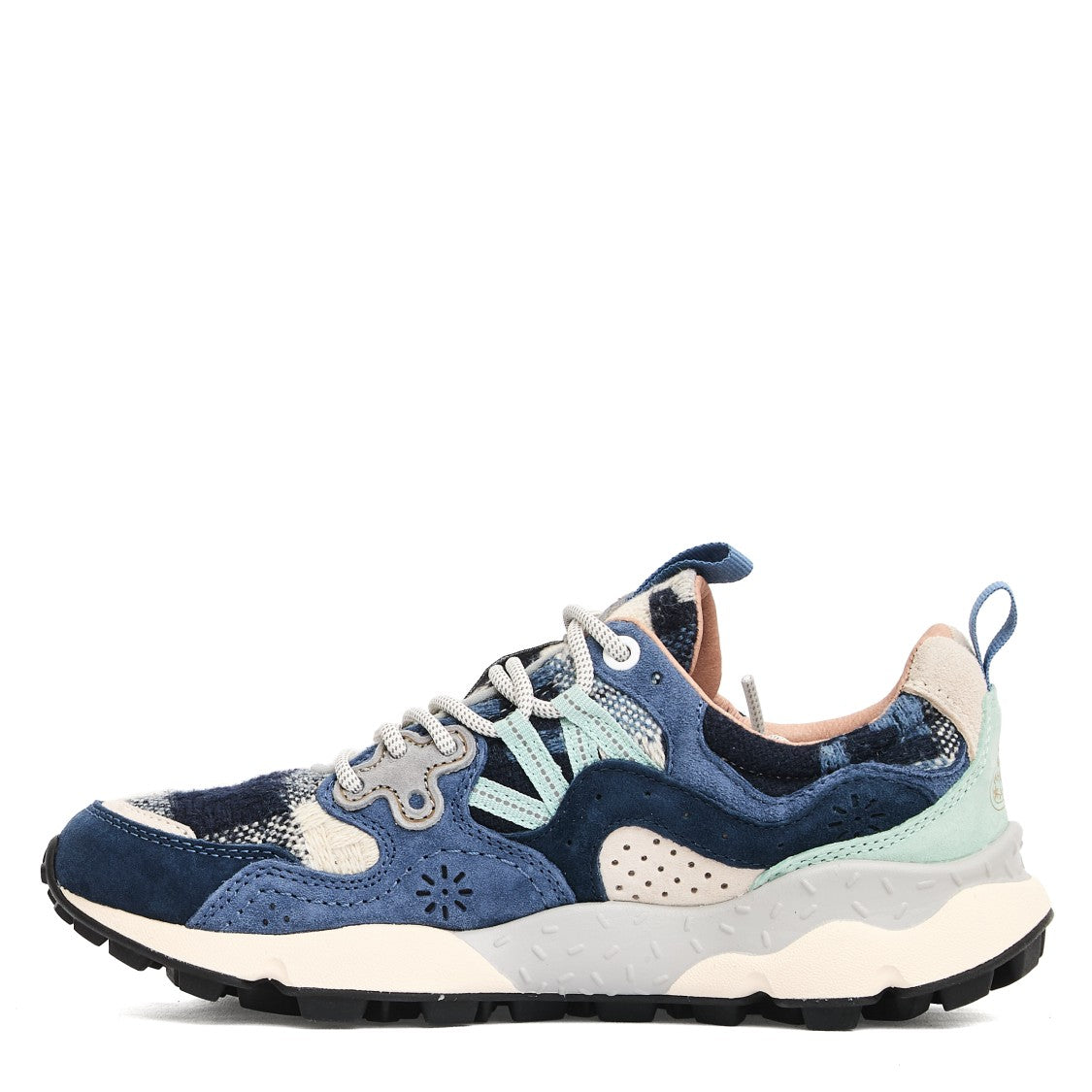 Flower Mountain Multi-Textured Sneakers With Suede Overlays And Breathable Insole