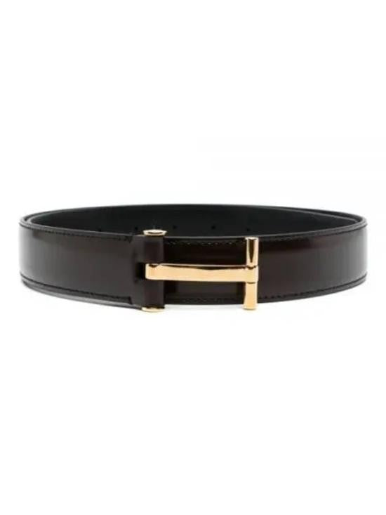 Tom Ford Black Leather Belt With Gold-Tone Minimalist Buckle