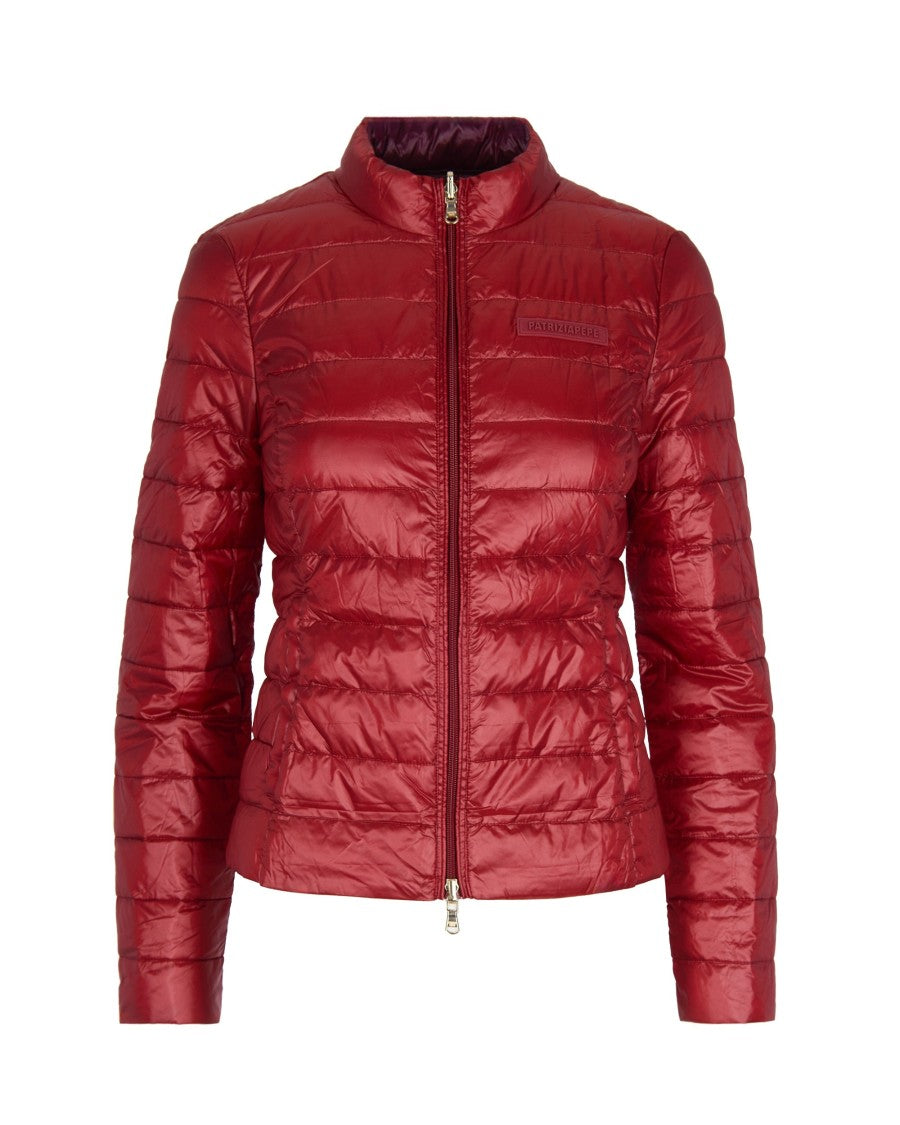 Patrizia Pepe Nylon Down Jacket In Velvet/Purple Red