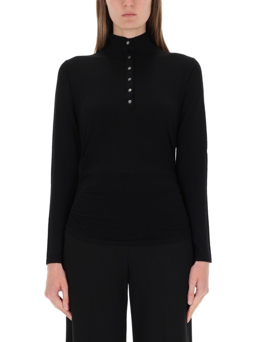 Theory Henley Fitted Wool Sweater