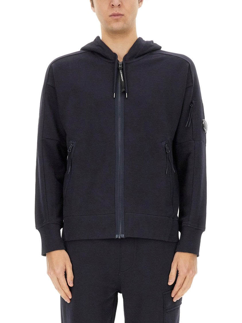 C.P. Company Black Zip Sweatshirt With Hood